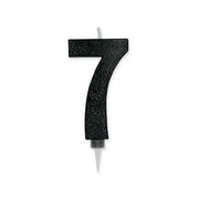 Vela de Cumpleaños Número 7 Max Cera Sweety Negro Glitter