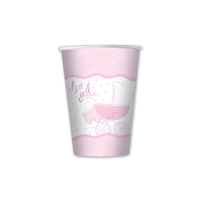 big party big party bicchieri carta its a girl 250 cc cf 8 pz rosa ean 8020834745580