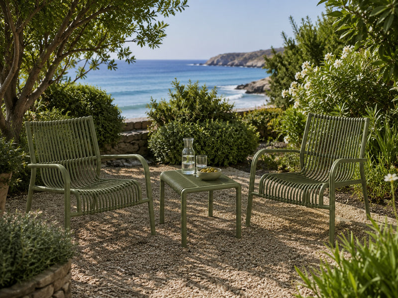 L'Arcolaio Set Jardín Ponza Verde: 2 Sillones y Mesita UV