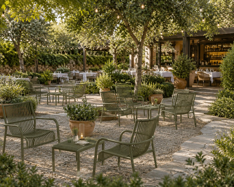 L'Arcolaio Set Jardín Ponza Verde: 2 Sillones y Mesita UV