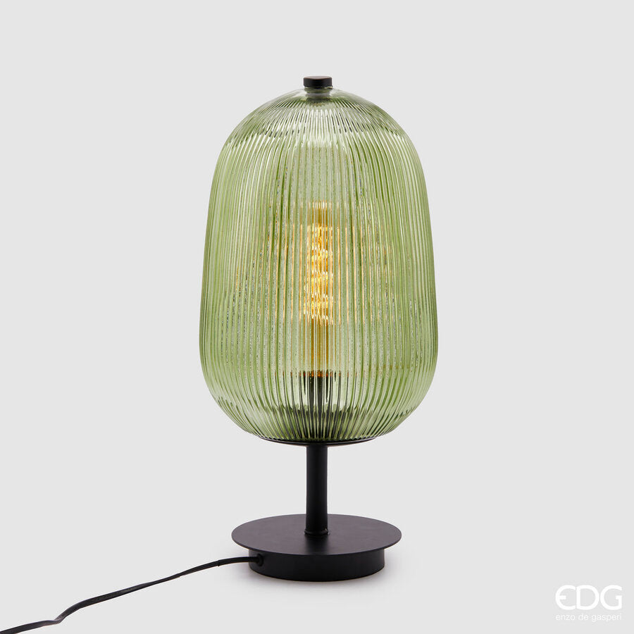 edg enzo de gasperi edg enzo de gasperi lampada da tavolo bombato h 43 cm d 22 cm green ean 8059824331045