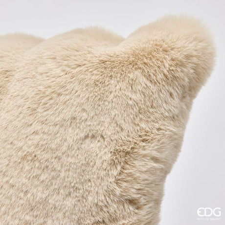 EDG Enzo De Gasperi Cuscino Furry a Righe Ivory 60x60 cm – Idea Regalo Natale