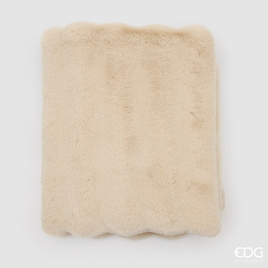 EDG Enzo De Gasperi Coperta Furry Ivory 152x127 cm – Idea Regalo Natale