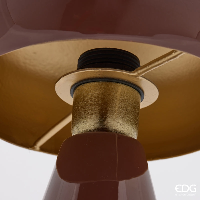 EDG Enzo De Gasperi Lampada da Tavolo Fungo Glossy Brown H34 Ø21 cm IP20 – Uso Interno