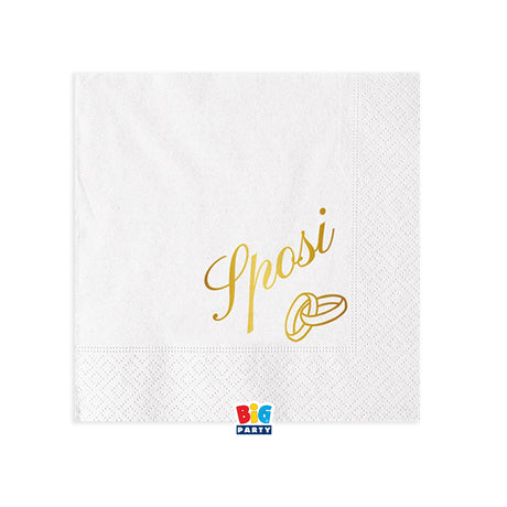 big party big party tovaglioli carta sposi 25 x 25 cm 2 veli cf 16 pz bianco ean 8020834762839