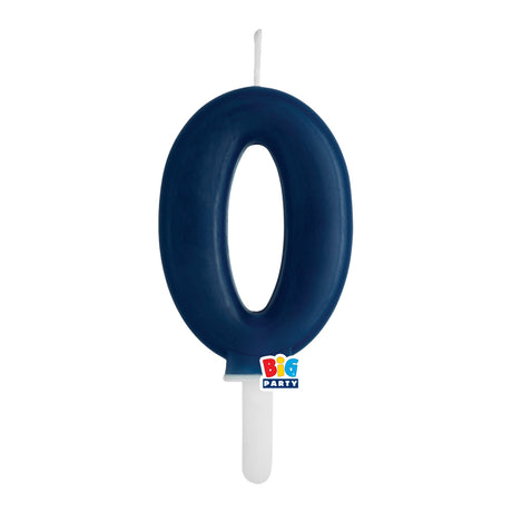 big party big party candelina tiny plump numero 0 cera 7 cm blu navy ean 8020834764802