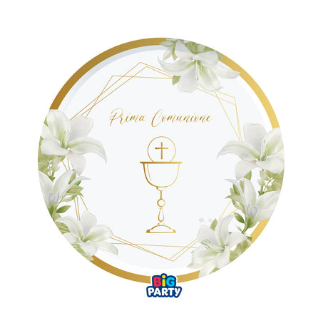 big party big party piatti carta comunione geometric d 18 cm cf 6 pz ean 8020834767391