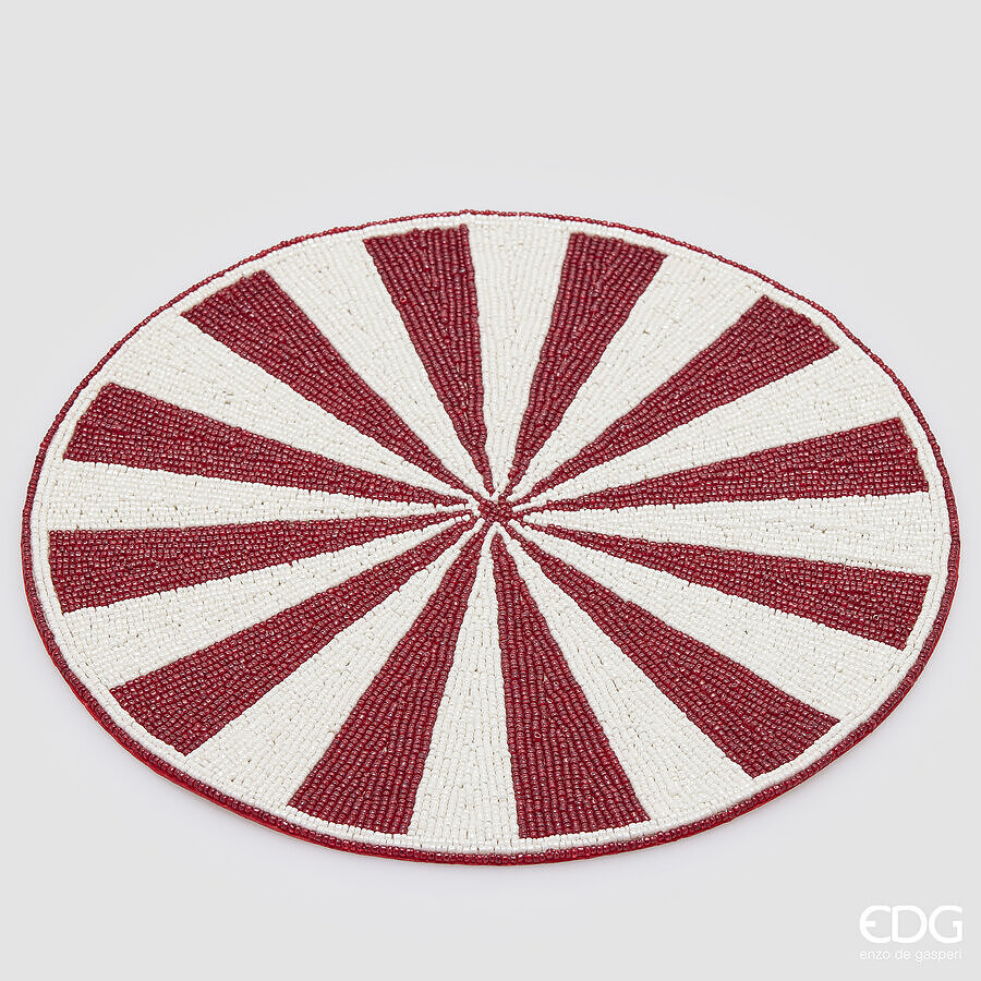 EDG Enzo De Gasperi Sotoplato Radiante Ø36 cm Blanco Rojo – Decoración de Mesa Navideña