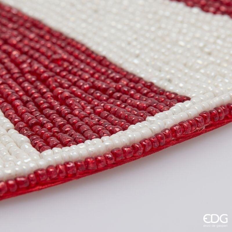 EDG Enzo De Gasperi Sotoplato Radiante Ø36 cm Blanco Rojo – Decoración de Mesa Navideña