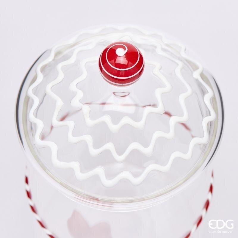 EDG Enzo De Gasperi Caja Cilíndrica con Lazo Rojo H22 Ø10 cm – Decoración Navideña