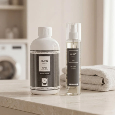 Muhà Set Regalo Ambientador Ropa Flores de Algodón 200 ml + Spray 125 ml – Idea Regalo Navidad