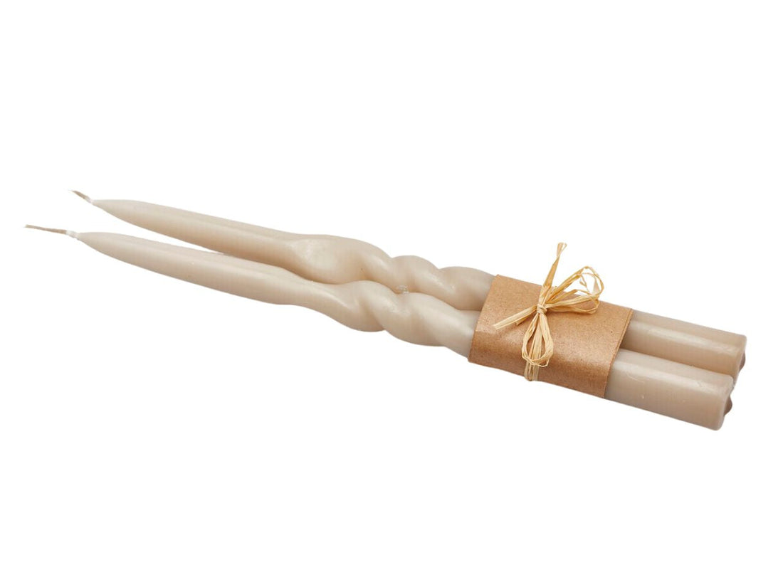EDG Enzo De Gasperi Pack 2 Velas Swirl H30 cm Arena – Velas Decorativas