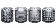ARPIMEX Tarros de Vidrio Porta Velas Ø 7 Cm H 6,8 Cm Gris Mix 4 Uds