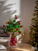 EDG Enzo De Gasperi Decoración Navidad RamasMix X 12 Alt. 53 Cm Verde Rojo