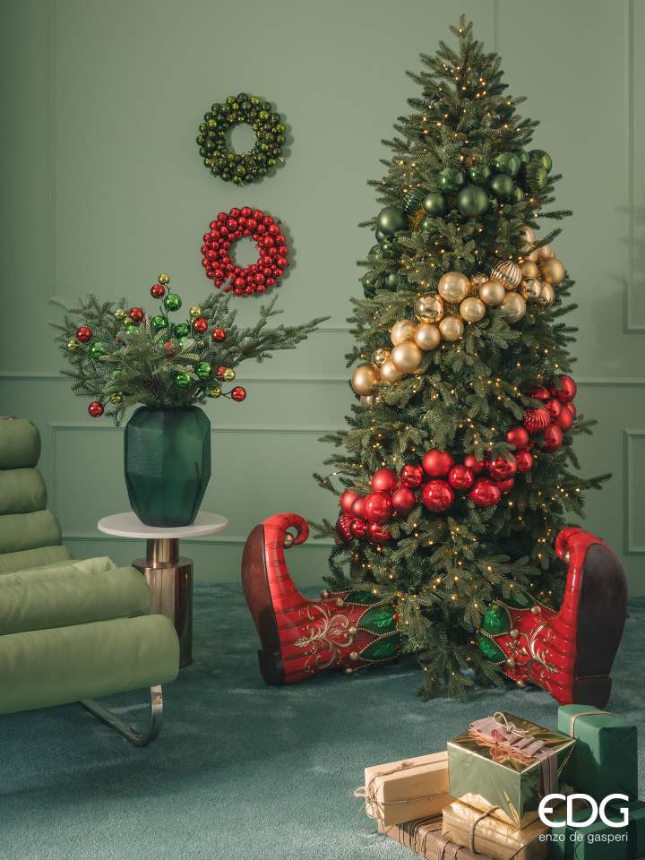 EDG Enzo De Gasperi Decoración Navidad RamasMix X 12 Alt. 53 Cm Verde Rojo