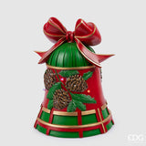 EDG Enzo De Gasperi Decoro Natale Campana MiniLed H 33 Cm D 25 Cm  Verde Rosso