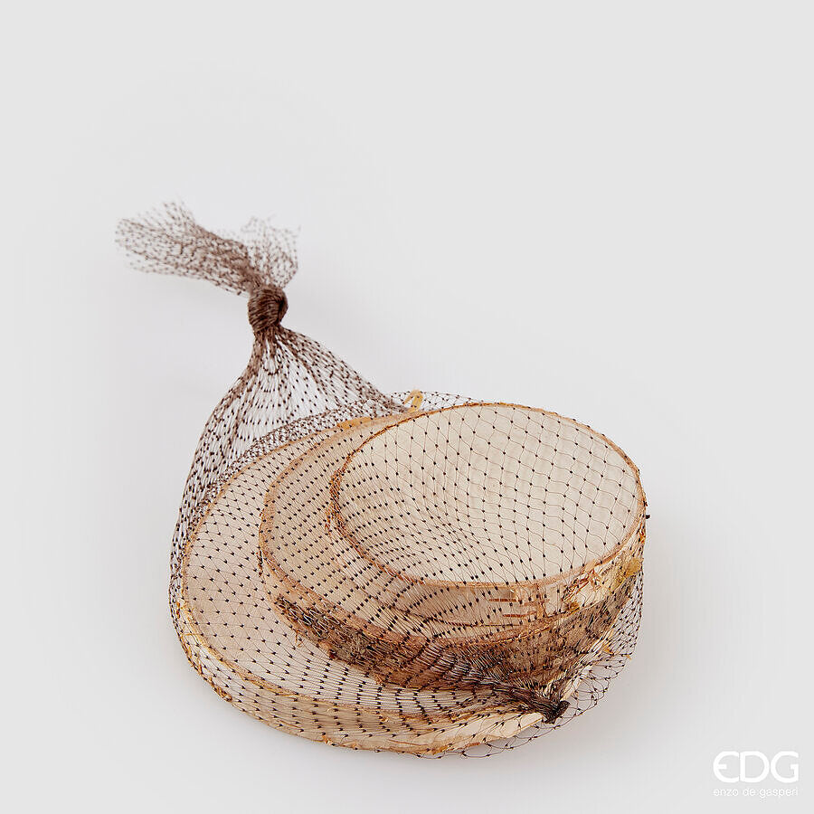 EDG Enzo De Gasperi Set 3 Bases Redondas en Madera Ø13 cm Marrón Claro – Base Decorativa para Adornos Navideños