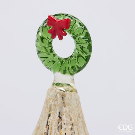 EDG Enzo De Gasperi Pino Twist Gold con MicroLED y Movimiento H42 Ø11 cm – Adorno Navideño