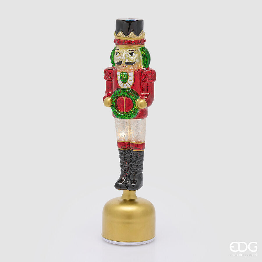 EDG Enzo De Gasperi Soldatino Twist Green Red con MicroLED y Movimiento H36 Ø9 cm – Decoración de Navidad
