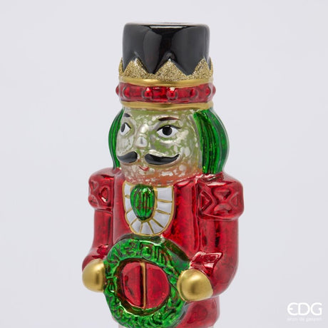 EDG Enzo De Gasperi Soldatino Twist Green Red con MicroLED y Movimiento H36 Ø9 cm – Decoración de Navidad