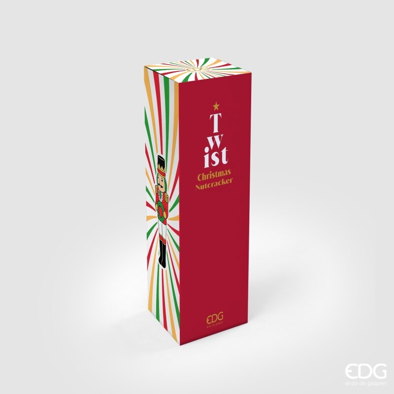 EDG Enzo De Gasperi Soldatino Twist Green Red con MicroLED y Movimiento H36 Ø9 cm – Decoración de Navidad