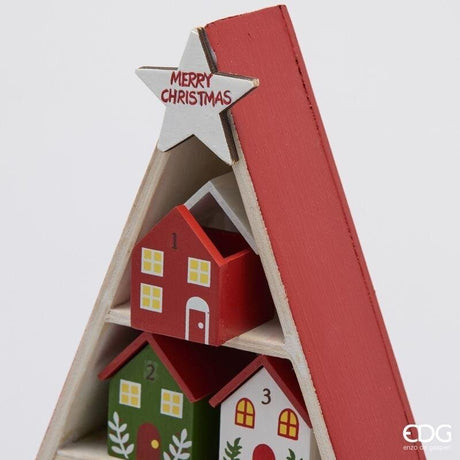 EDG Enzo De Gasperi Pino Avvento Natalizio H44,5 cm Blanco Rojo – Decoración de Navidad