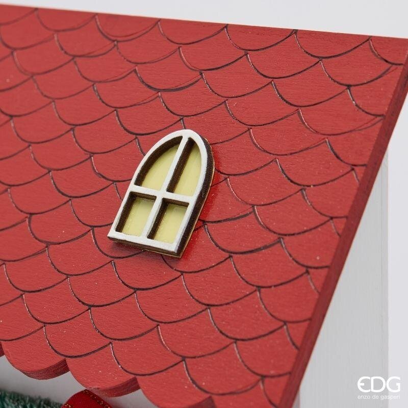 EDG Enzo De Gasperi Diorama Casetta Natalizia LED H36 cm Bianco Rosso – Decorazione di Natale