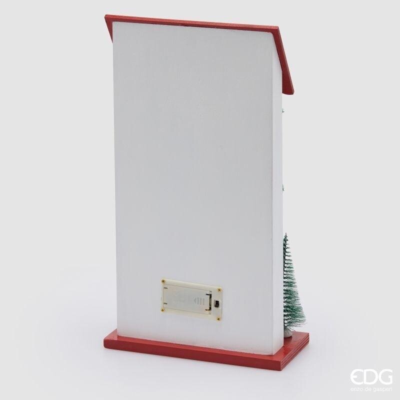 EDG Enzo De Gasperi Diorama Casetta Natalizia LED H36 cm Bianco Rosso – Decorazione di Natale
