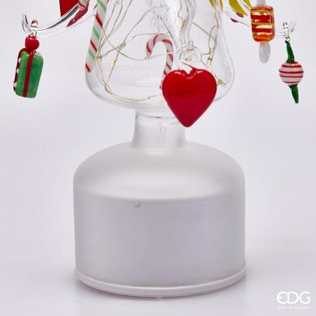 EDG Enzo De Gasperi Pino Twist Navideño con Adornos LED H36 Ø9 cm Multicolor con Movimiento y Luces