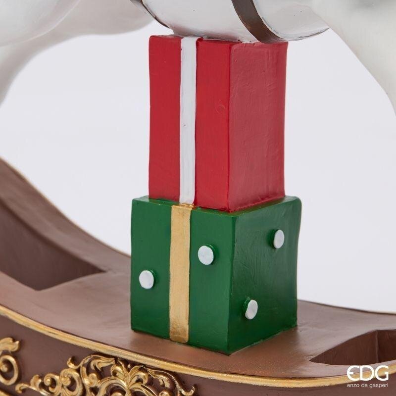 EDG Enzo De Gasperi Cavallo a Dondolo Natalizio H43,5x36,5x13 cm Bianco Rosso – Decorazione di Natale