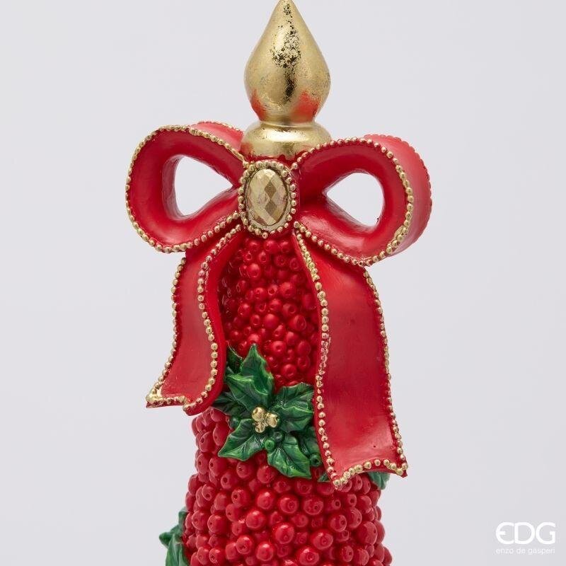 EDG Enzo De Gasperi Pino de Navidad con Lazo H48 cm Verde Rojo – Decoración Navideña