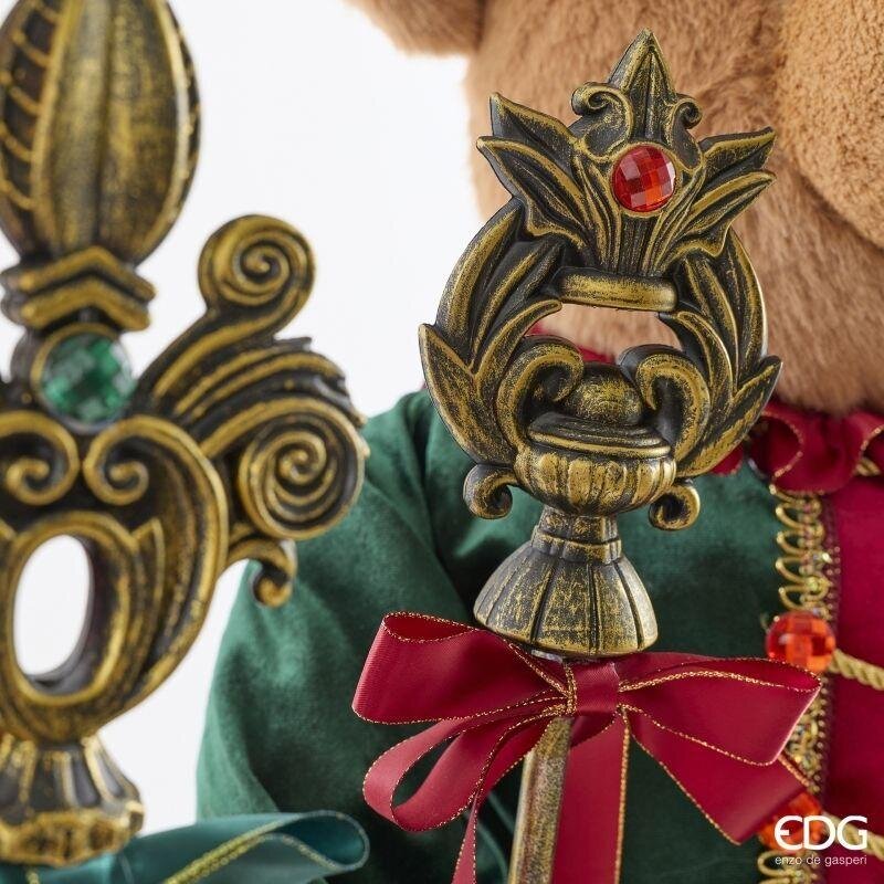 EDG Enzo De Gasperi Orso Soldatino Natalizio Assortito H100 cm Verde Rosso 1 Pezzo – Decorazione di Natale