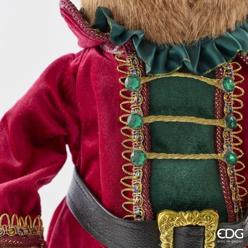 EDG Enzo De Gasperi Orso Soldatino Ass. Natalizio H60 cm Verde Rosso – Decorazione di Natale 1 Pz