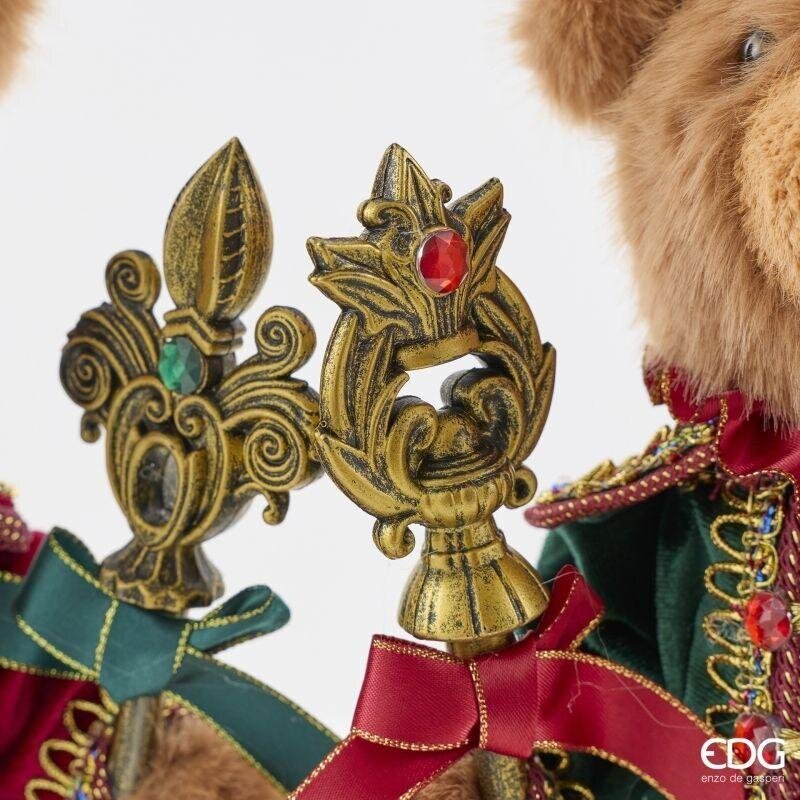 EDG Enzo De Gasperi Orso Soldatino Natalizio Assortito H40 cm Verde Rosso 1 Pezzo – Decorazione di Natale