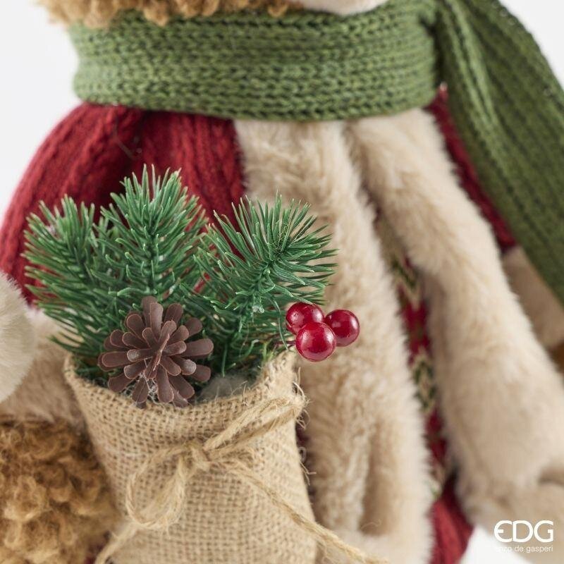 EDG Enzo De Gasperi Orso Mountain Natalizio Assortito H52 cm Verde Rosso – Decorazione di Natale