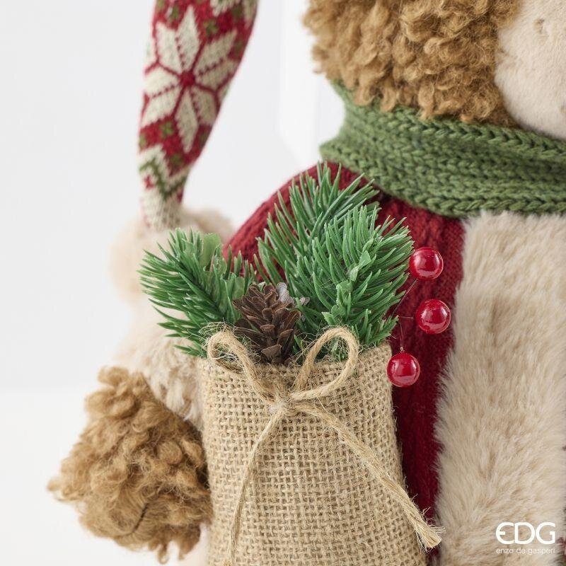 DG Enzo De Gasperi Orso Mountain Natalizio Assortito H40 cm Verde Rosso – Decorazione di Natale 1 Pz