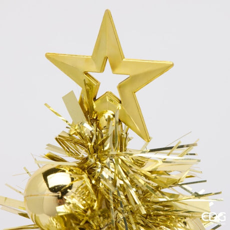 EDG Enzo De Gasperi Decoro Pino con Palle Gold H50 Ø16 cm – Decoración de Navidad
