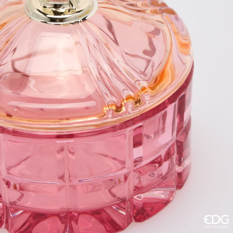 EDG Enzo De Gasperi Contenitore Decorativo Rotondo H10,5 Ø10,5 cm Rosa – Complemento d’Arredo