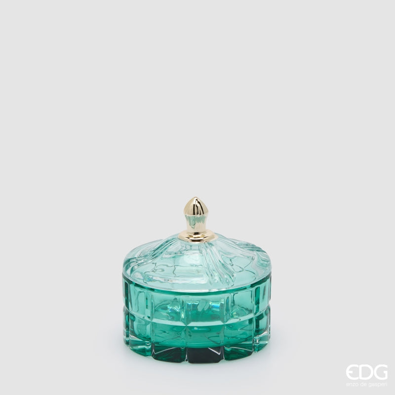 EDG Enzo De Gasperi Recipiente Decorativo Redondo Green H10,5 Ø10,5 cm – Decoración Navideña