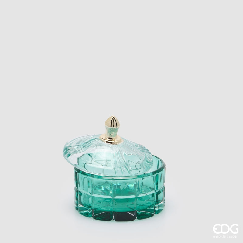 EDG Enzo De Gasperi Recipiente Decorativo Redondo Green H10,5 Ø10,5 cm – Decoración Navideña