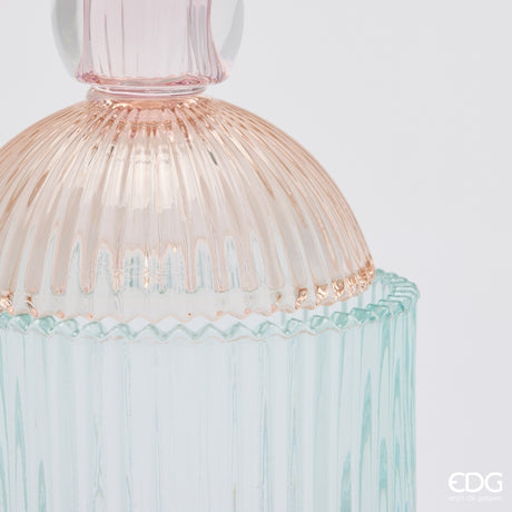 EDG Enzo De Gasperi Recipiente Decorativo a Rayas Pink Mix H18,5 Ø10,5 cm – Decoración Navideña