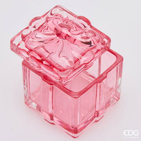 EDG Enzo De Gasperi Contenitore Decorativo Pacco Regalo Rosa H5 Ø6 cm – Decorazione di Natale