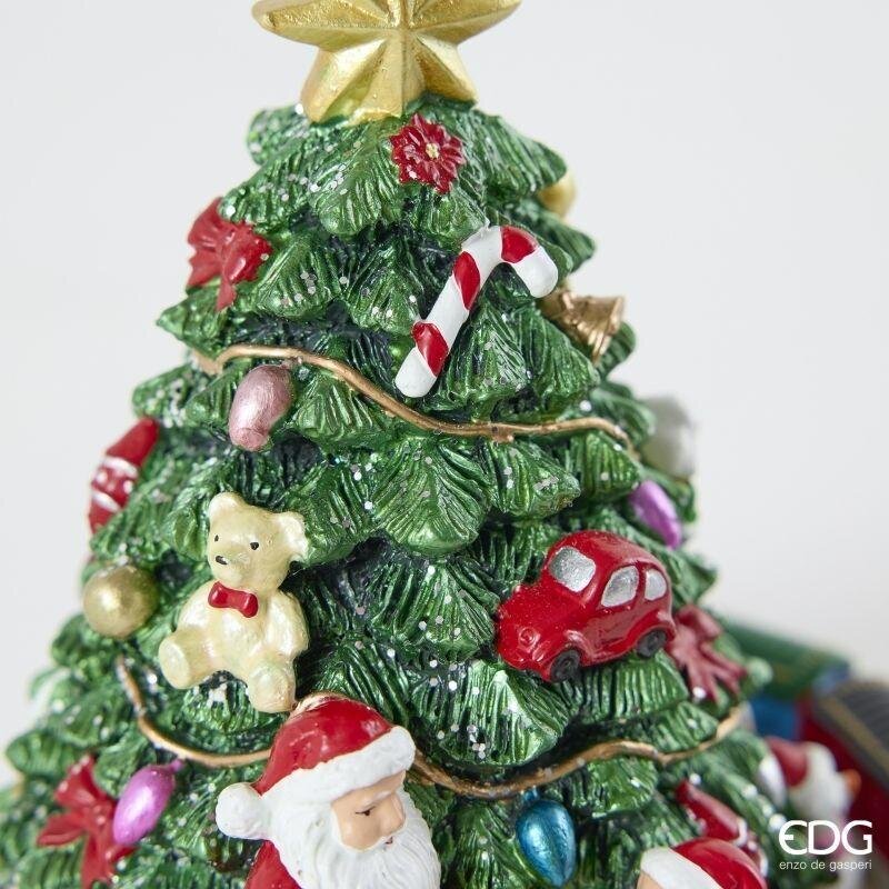 EDG Enzo De Gasperi Carillón Navideño Trenecito con Pino H17 Ø15,5 cm Verde – Decoración de Navidad