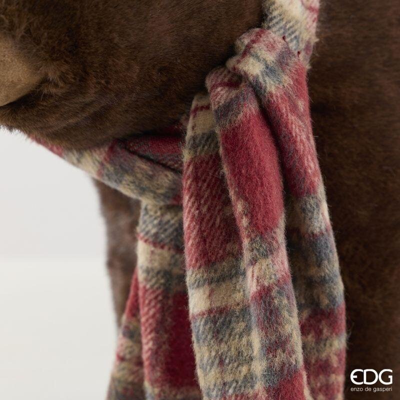 EDG Enzo De Gasperi Orso Natalizio H37x58x23 cm Marrone – Decorazione di Natale
