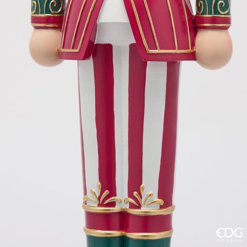 EDG Enzo De Gasperi Soldatino Schiaccianoci di Natale Bianco e Rosso H92 Ø20 cm – Decorazione Natalizia