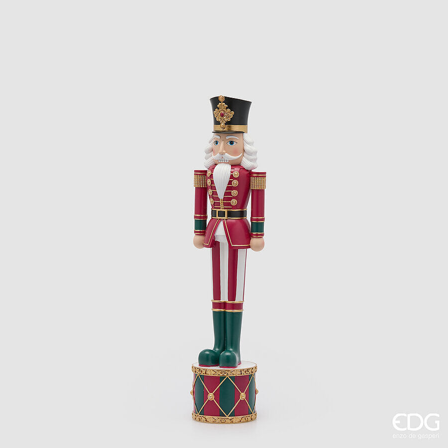 EDG Enzo De Gasperi Soldatino Natalizio H61 Ø14 cm Bianco Rosso – Decorazione di Natale