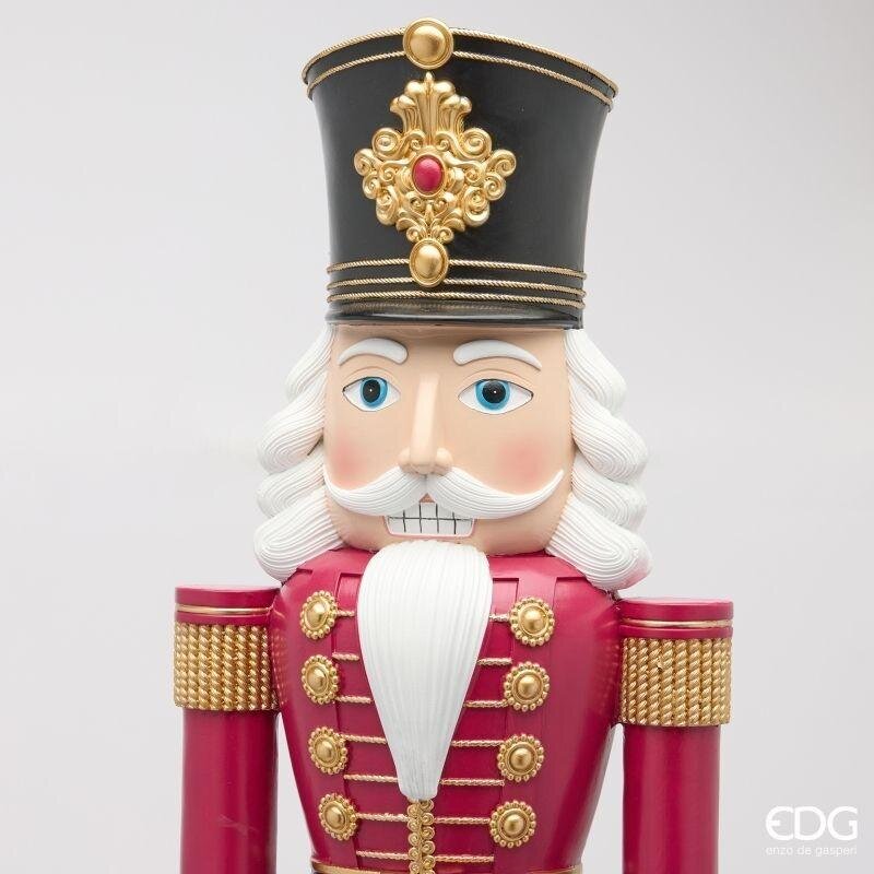 EDG Enzo De Gasperi Decoro Soldatino di Natale White Red H122 Ø25 cm – Decorazione Natalizia