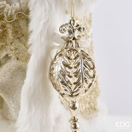 EDG Enzo De Gasperi Decoro Papá Noel White Gold H61 cm – Decoración Navideña
