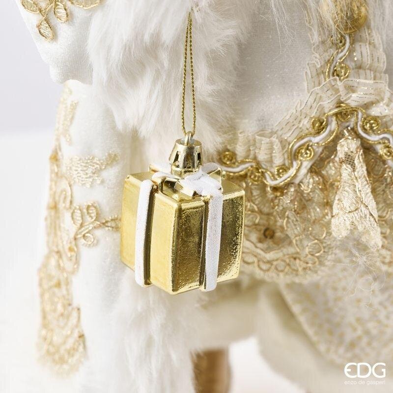 EDG Enzo De Gasperi Decoro Babbo Natale White Gold H46 cm – Decoración de Navidad