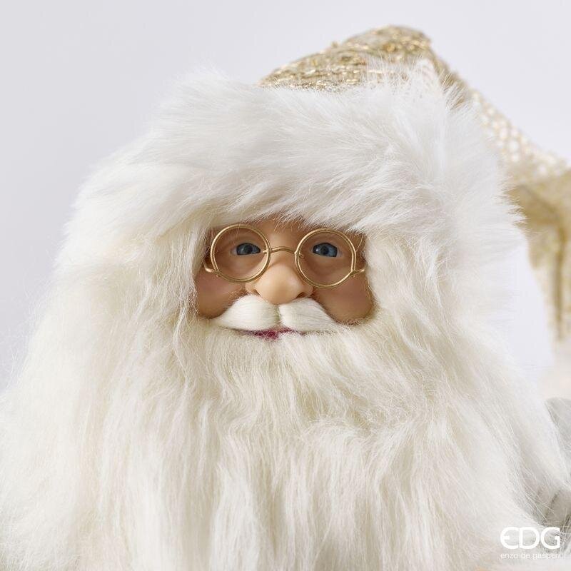 EDG Enzo De Gasperi Decoro Babbo Natale White Gold H46 cm – Decoración de Navidad